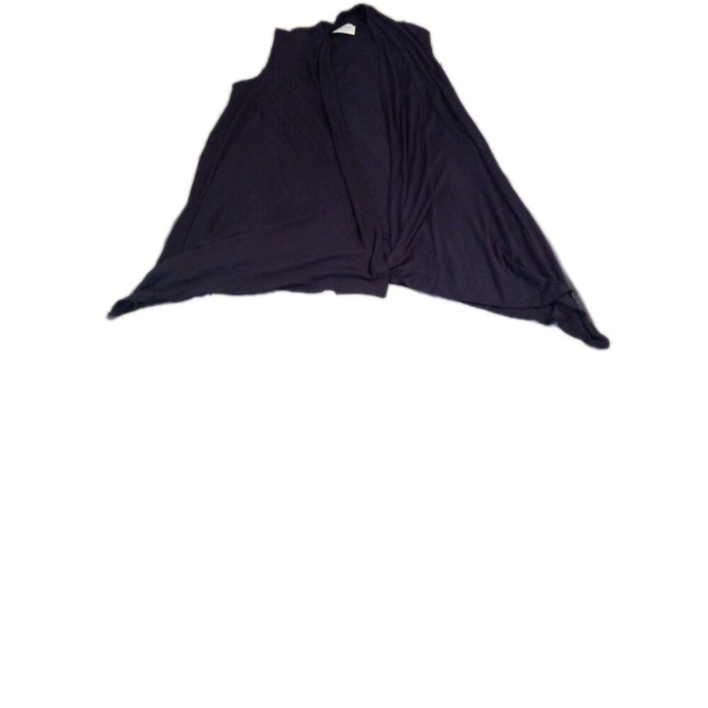 Womens Navy Sleeveless Cardigan Duster Lightweight Open Front Long Sweater Vest